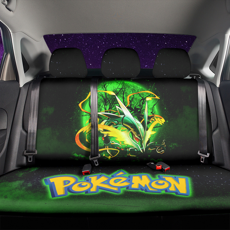 Mega X Rayquaza Pokemon Moonlight Galaxy Premium Custom Car Back Seat Covers Decor Protectors Nearkii