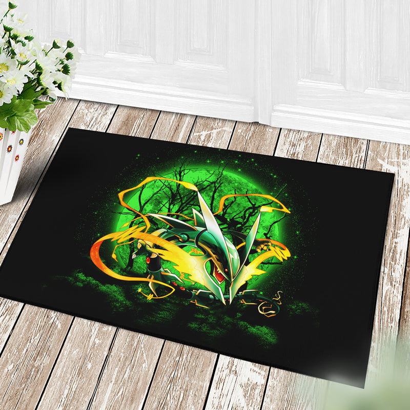 Mega X Rayquaza Pokemon Moonlight Door Mats Home Decor