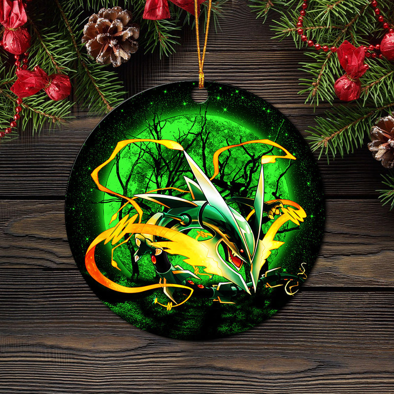 Mega X Rayquaza Moonlight Mica Circle Ornament Perfect Gift For Holiday Nearkii