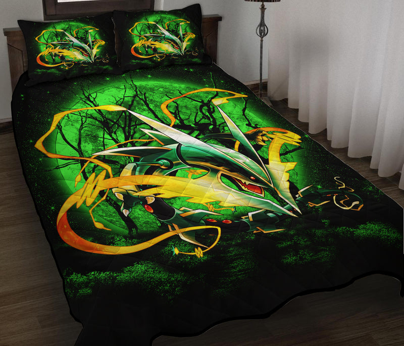 Mega X Rayquaza Pokemon Moonlight Quilt Bed Sets Nearkii