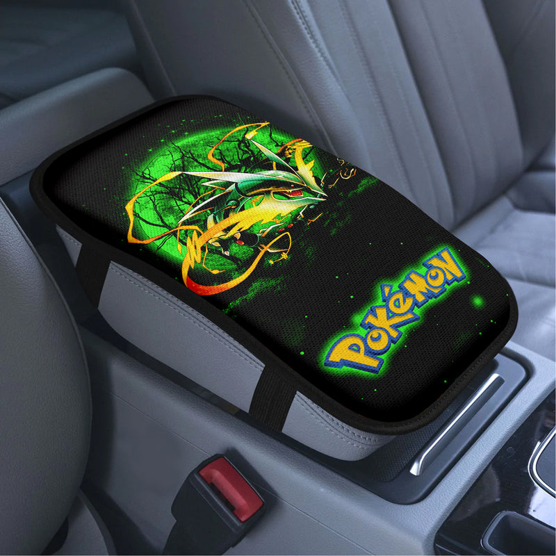 Mega X Rayquaza Pokemon Moonlight Premium Custom Armrest Center Console Cover Car Accessories Nearkii