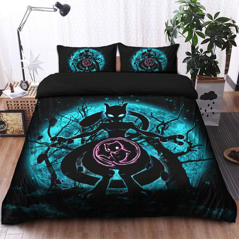 Pokemon Mewtwo And Mew Moonlight Bedding Set Duvet Cover And 2 Pillowcases Nearkii