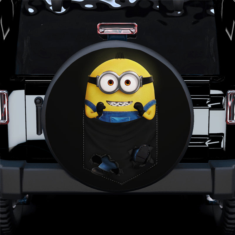 Minions Cute Hanging Pocket Jeep Car Spare Tire Covers Gift For Campers Nearkii