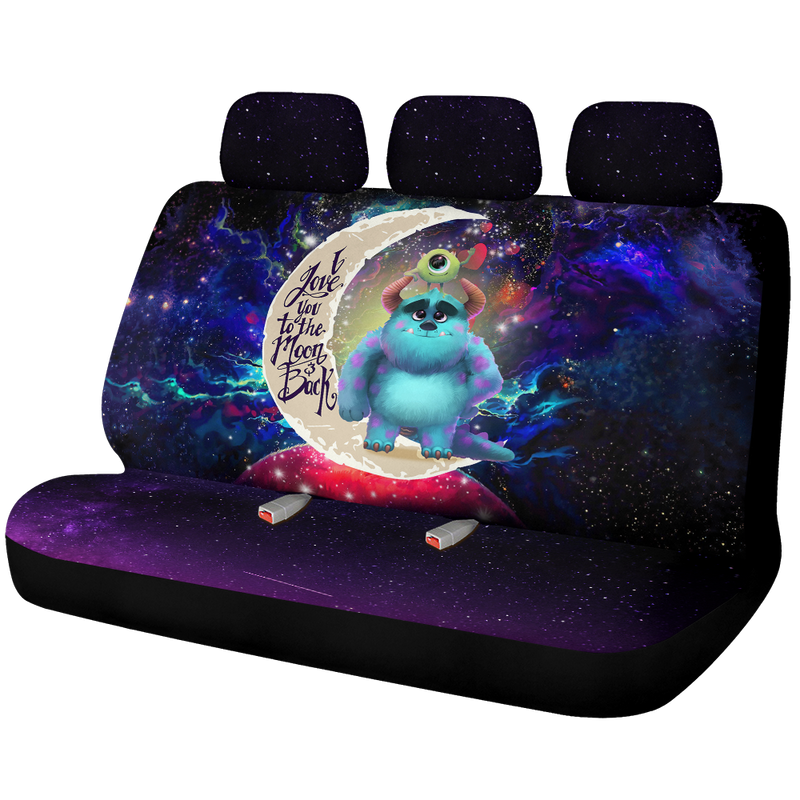 Monster Inc Sully And Mike Love You To The Moon Galaxy Car Back Seat Covers Decor Protectors Nearkii