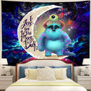 Monster Inc Sully And Mike Love You To The Moon Galaxy Tapestry Room Decor Nearkii