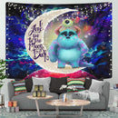 Monster Inc Sully And Mike Love You To The Moon Galaxy Tapestry Room Decor Nearkii