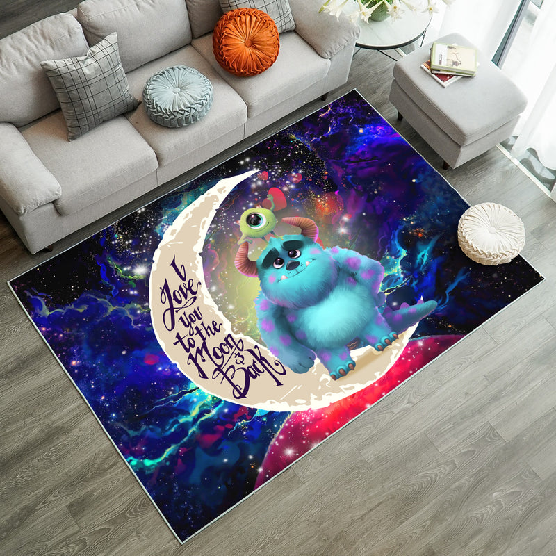 Monster Inc Sully And Mike Love You To The Moon Galaxy Rug Carpet Rug Home Room Decor Nearkii