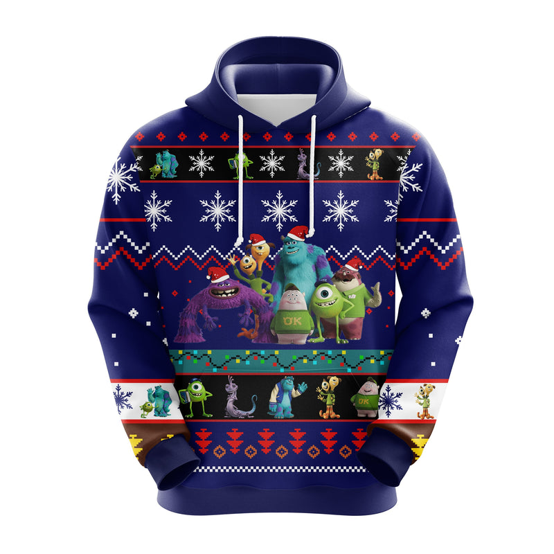 Monsters University Christmas Cute Noel Mc Ugly Hoodie Blue 1- Amazing Gift Idea Thanksgiving Gift