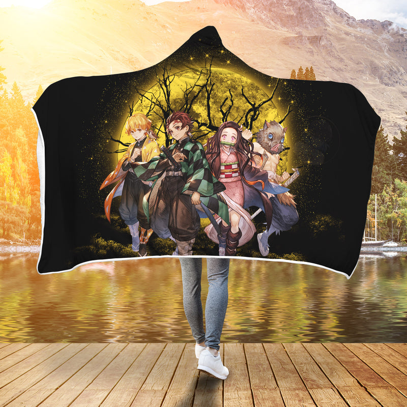 Moon Demonslayer Background Moonlight Economy Hooded Blanket Nearkii