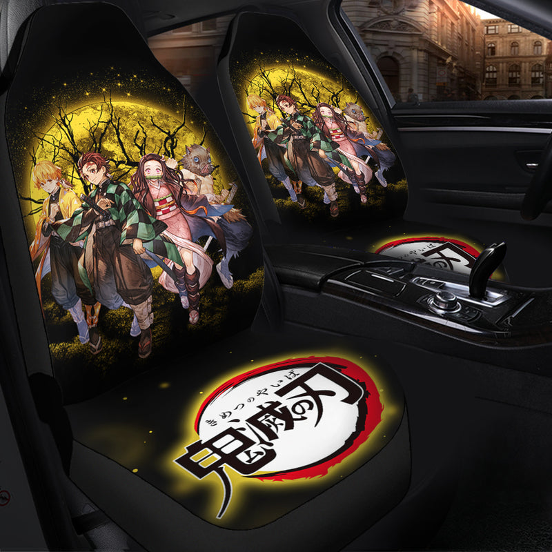 Demon Slayer Moonlight Anime Premium Custom Car Seat Covers Decor Protectors Nearkii