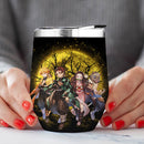 Moon Demonslayer Moonlight Love You To Moon And Back Premium Wine Tumbler Nearkii