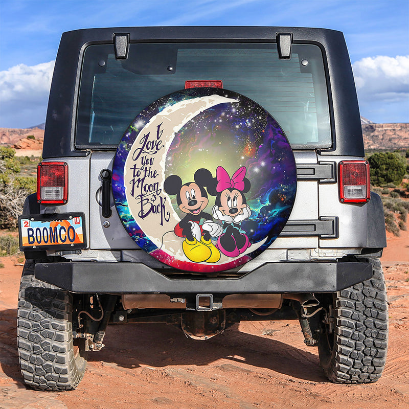 Mouse Couple Love You To The Moon Galaxy Spare Tire Covers Gift For Campers Nearkii