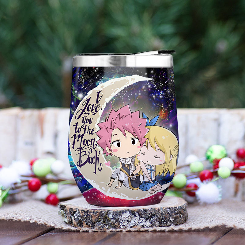 Natsu Fairy Tail Anime Love You To Moon And Back Premium Wine Tumbler Nearkii