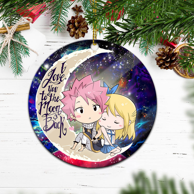 Natsu Fairy Tail Anime Love You To The Moon Galaxy Mica Circle Ornament Perfect Gift For Holiday Nearkii