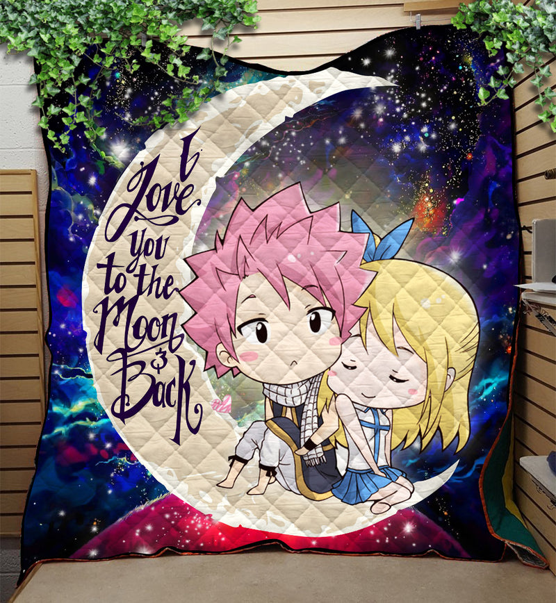 Natsu Fairy Tail Anime Love You To The Moon Galaxy Quilt Blanket Nearkii