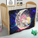 Natsu Fairy Tail Anime Love You To The Moon Galaxy Quilt Blanket Nearkii