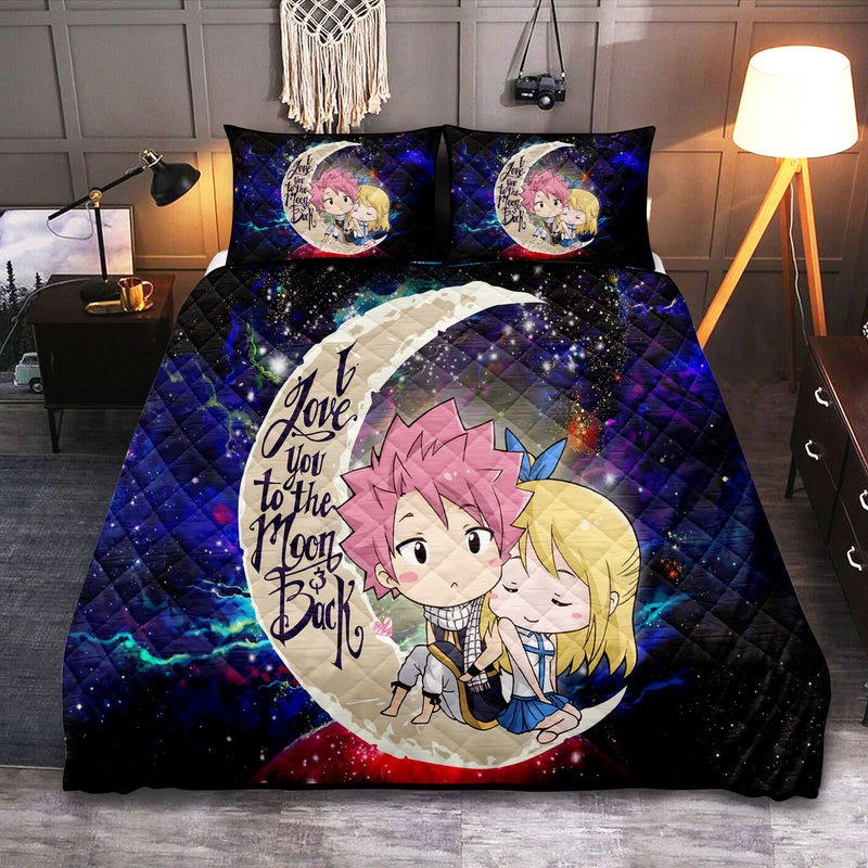 Natsu Fairy Tail Anime Love You To The Moon Galaxy Quilt Bed Sets Nearkii