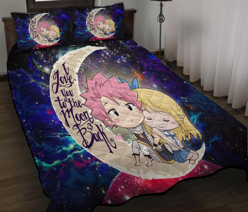 Natsu Fairy Tail Anime Love You To The Moon Galaxy Quilt Bed Sets Nearkii