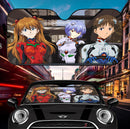 Neon Genesis Evangelion Shinji Asuka And Rei Car Auto Sunshades Nearkii