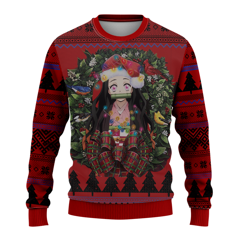 Nezuko Kimesu No Yaiba Mc Ugly Christmas Sweater Thanksgiving Gift Nearkii