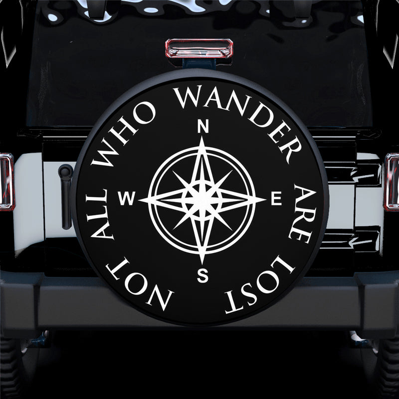Not All Who Wander White Car Spare Tire Gift For Campers Nearkii