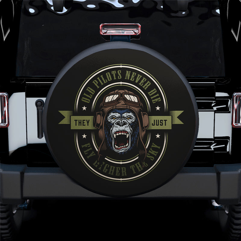 Old Pilot Never Die Jeep Car Spare Tire Cover Gift For Campers Nearkii