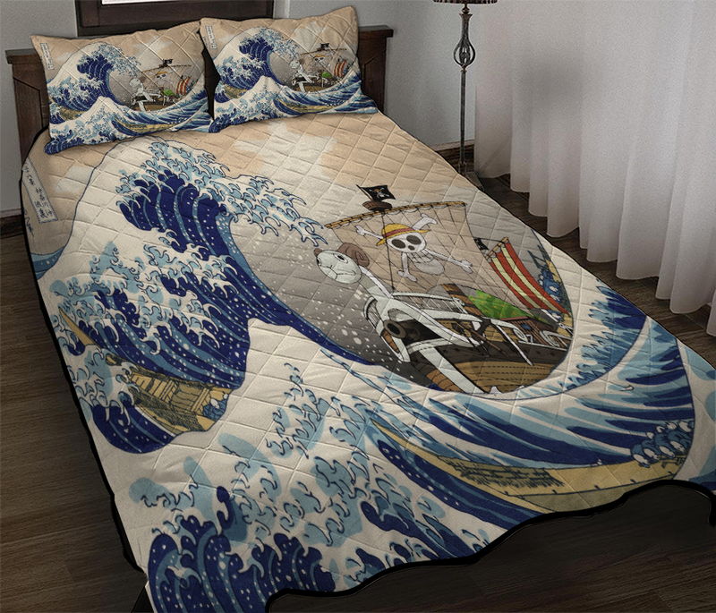 One Peace Anime The Great Wave Quilt Bed Sets