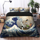 One Peace Anime The Great Wave Japan Bedding Set