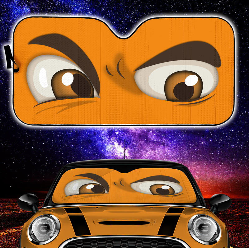 Orange Challenging Cartoon Eyes Car Auto Sun Shades Windshield Accessories Decor Gift Nearkii