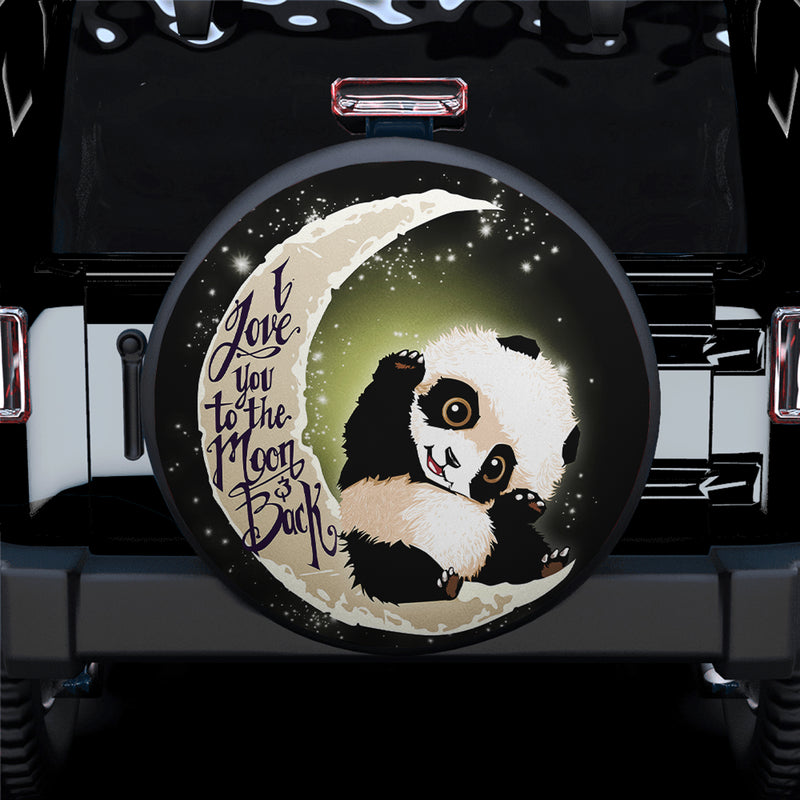 Panda Cute Moon And Back Spare Tire Cover Gift For Campers Nearkii