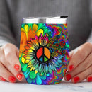 Peace Sign Hippie Wine Tumbler Nearkii