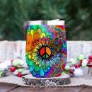 Peace Sign Hippie Wine Tumbler Nearkii