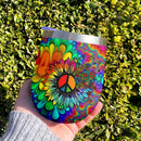 Peace Sign Hippie Wine Tumbler Nearkii