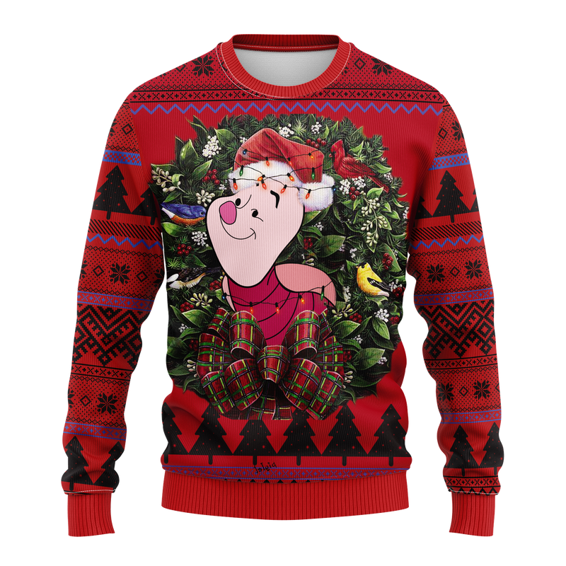 Piglet Winnie The Pooh Noel Mc Ugly Christmas Sweater Thanksgiving Gift Nearkii