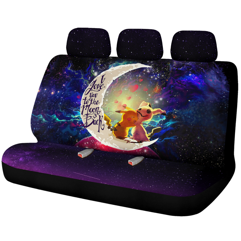 Pikachu Horror Love You To The Moon Galaxy Premium Custom Car Back Seat Covers Decor Protectors Nearkii