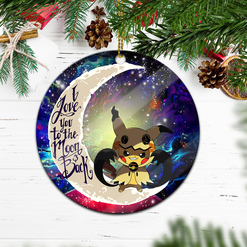 Pokemon Pikachu Horror 2 Love You To The Moon Galaxy Mica Circle Ornament Perfect Gift For Holiday Nearkii