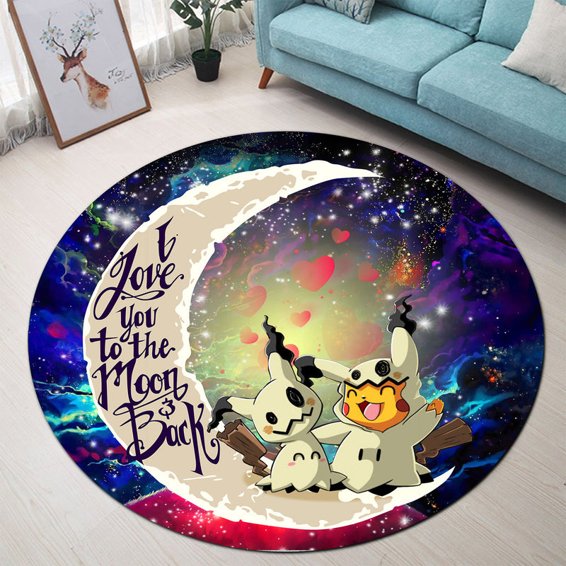 Pikachu Horro Love You To The Moon Galaxy Round Carpet Rug Bedroom Livingroom Home Decor Nearkii