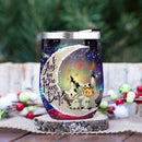 Pikachu Mimikyu Cute Love You To Moon And Back Premium Wine Tumbler Nearkii