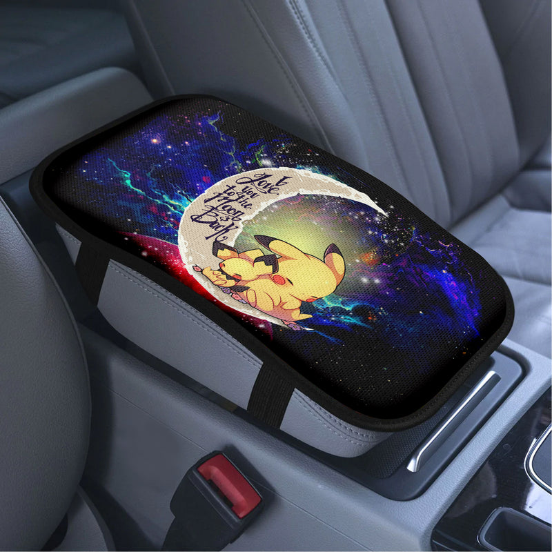 Pikachu Pokemon Sleep Love To Moon Back Galaxy Premium Custom Armrest Center Console Cover Car Accessories Nearkii