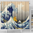 Pikachu The Great Wave Japan Shower Curtain