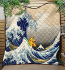 Pikachu The Great Wave Japan Quilt Blanket