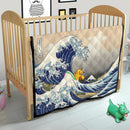 Pikachu The Great Wave Japan Quilt Blanket