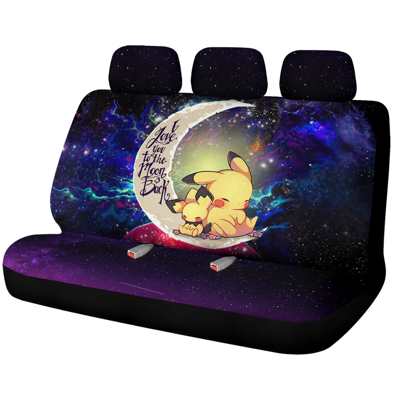 Pikachu Pokemon Sleep Love You To The Moon Galaxy Premium Custom Car Back Seat Covers Decor Protectors Nearkii