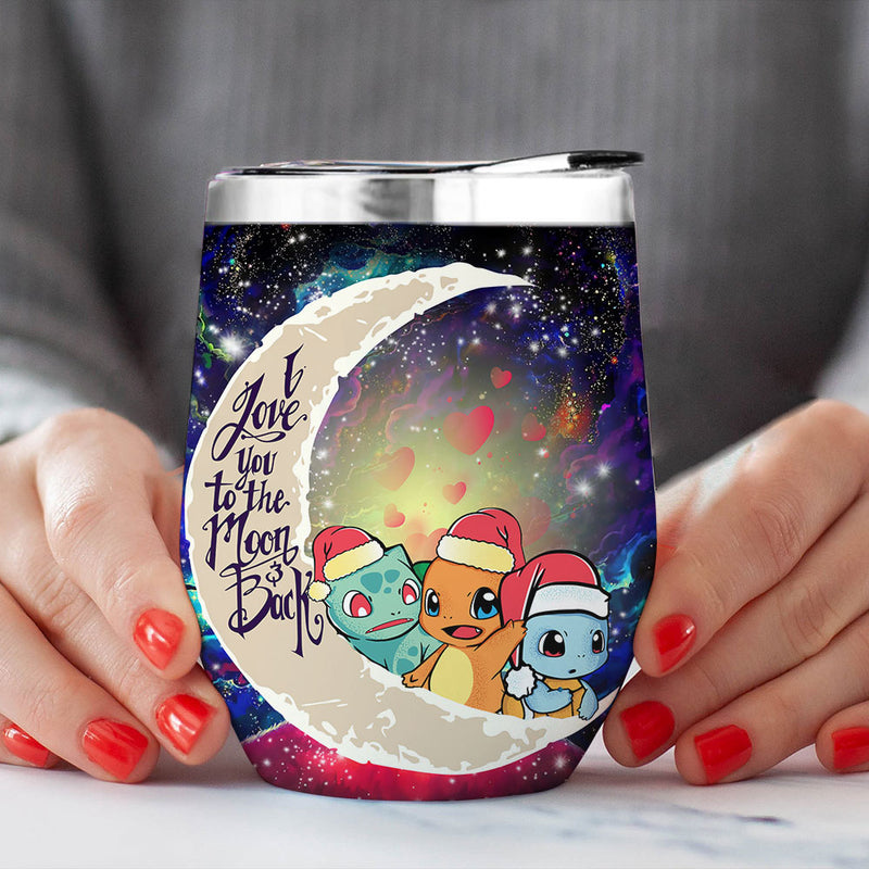 Pokemon Friends Gen 1 Love You To Moon And Back Premium Wine Tumbler Nearkii