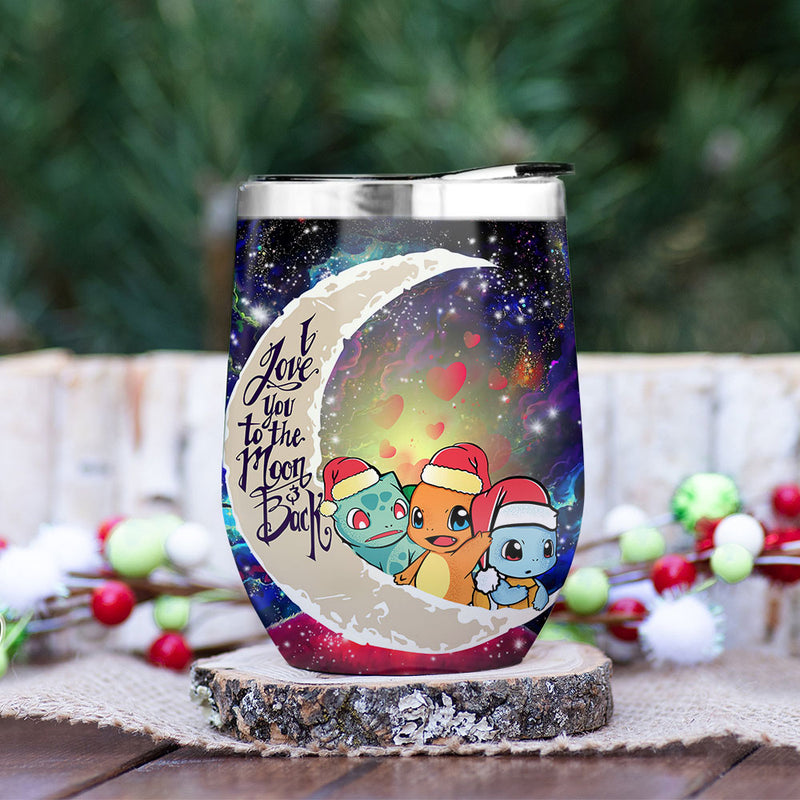 Pokemon Friends Gen 1 Love You To Moon And Back Premium Wine Tumbler Nearkii