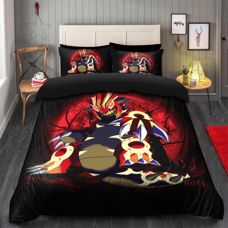 Pokemon Mega Groudon Moonlight Bedding Set Duvet Cover And 2 Pillowcases Nearkii