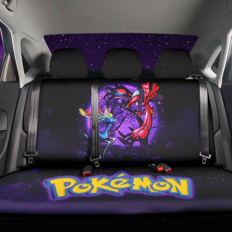 Pokemon X Yveltal And Xerneas Moonlight Galaxy Premium Custom Car Back Seat Covers Decor Protectors Nearkii
