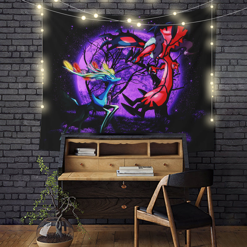Pokemon X Y Yveltal And Xerneas Moonlight Tapestry Room Decor Nearkii