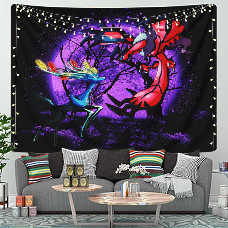 Pokemon X Y Yveltal And Xerneas Moonlight Tapestry Room Decor Nearkii