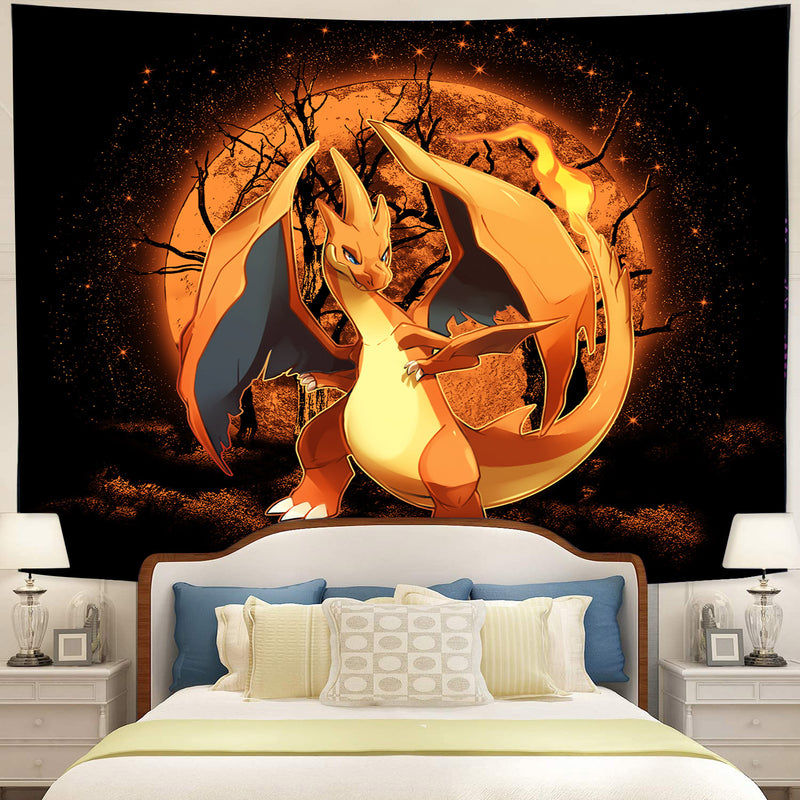 Pokemon Charizard Mega Y Moonlight Tapestry Room Decor Nearkii